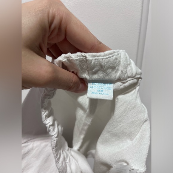 Edgehill Collection White Linen Shortall Overalls Size 18 Month Adjustable Strap - Picture 14 of 16